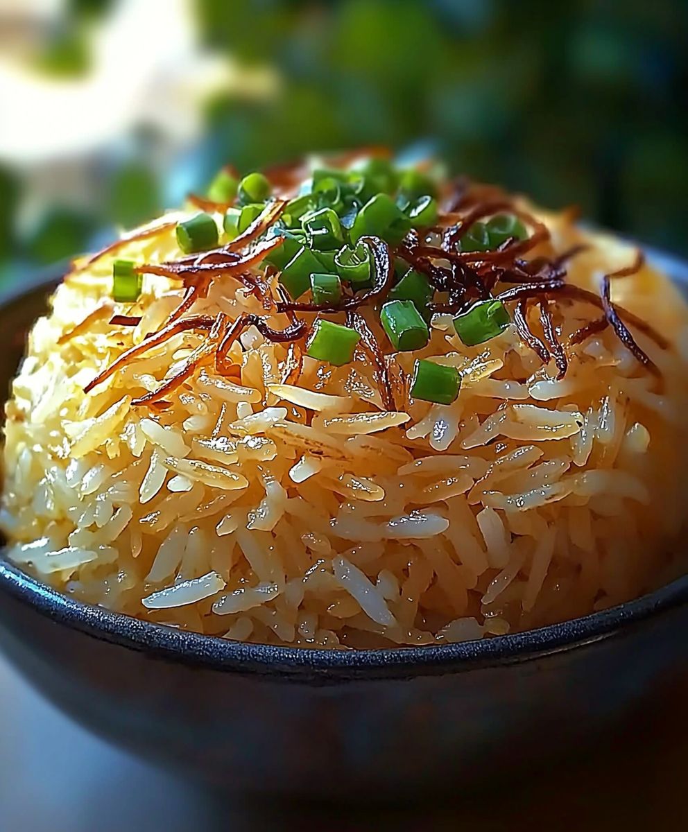 Goldener Zwiebel Butter Reis