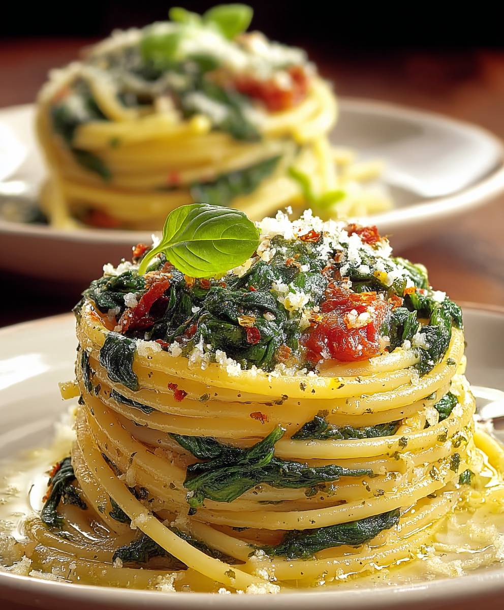 Spaghetti Spinat Nester