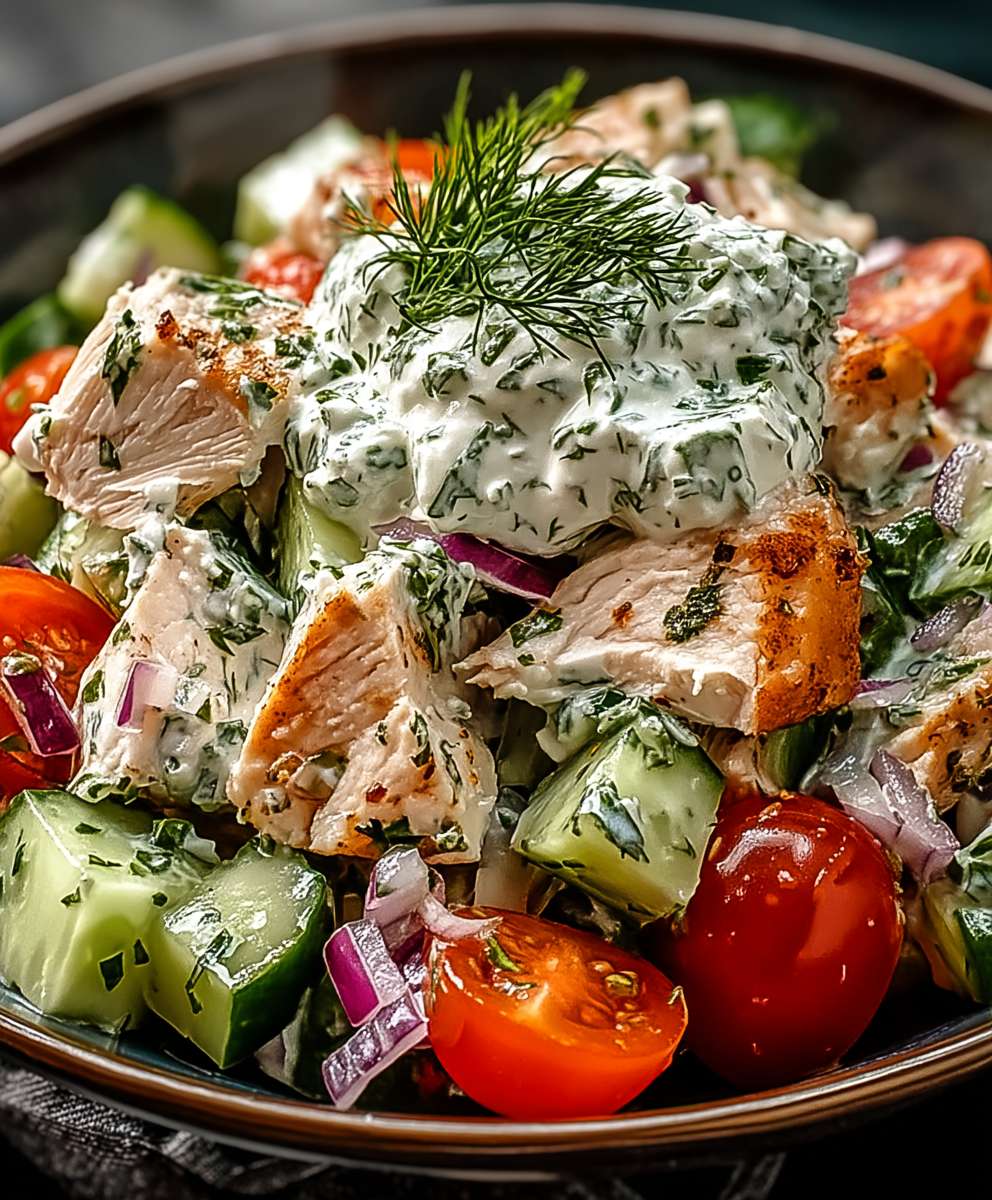 Tzatziki Hähnchensalat selber machen