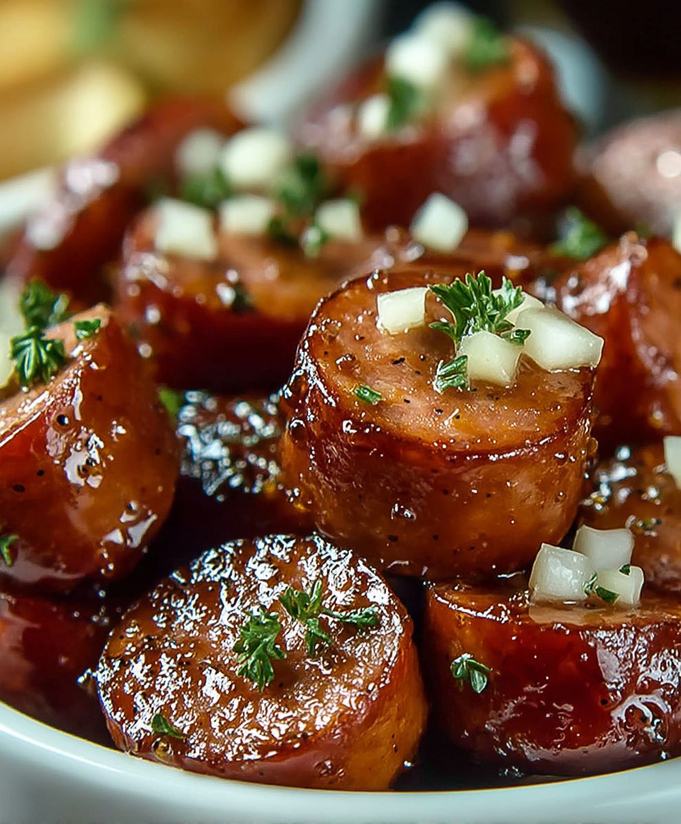Apfel Kielbasa Häppchen