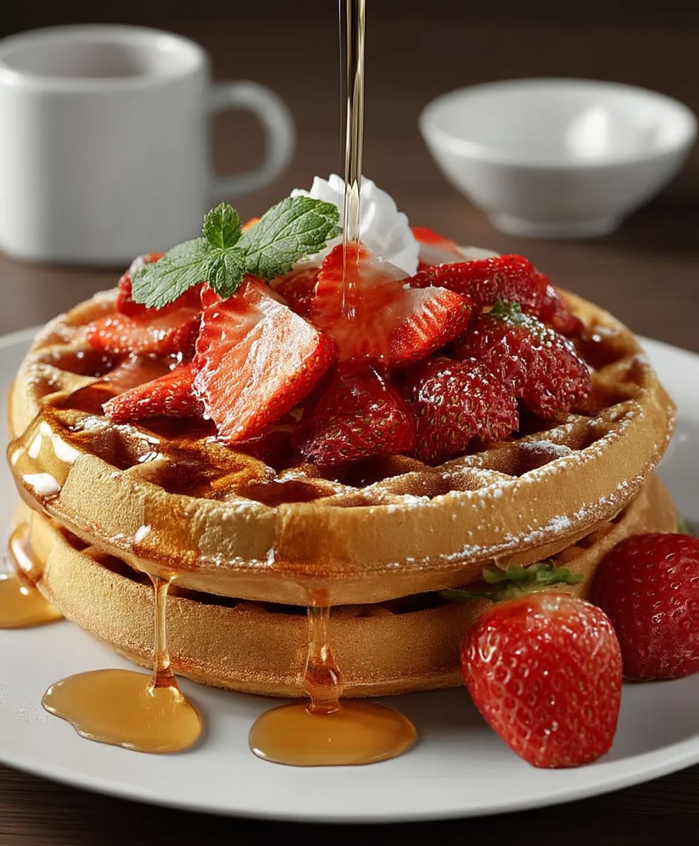 Buttermilchwaffeln Erdbeeren einfach