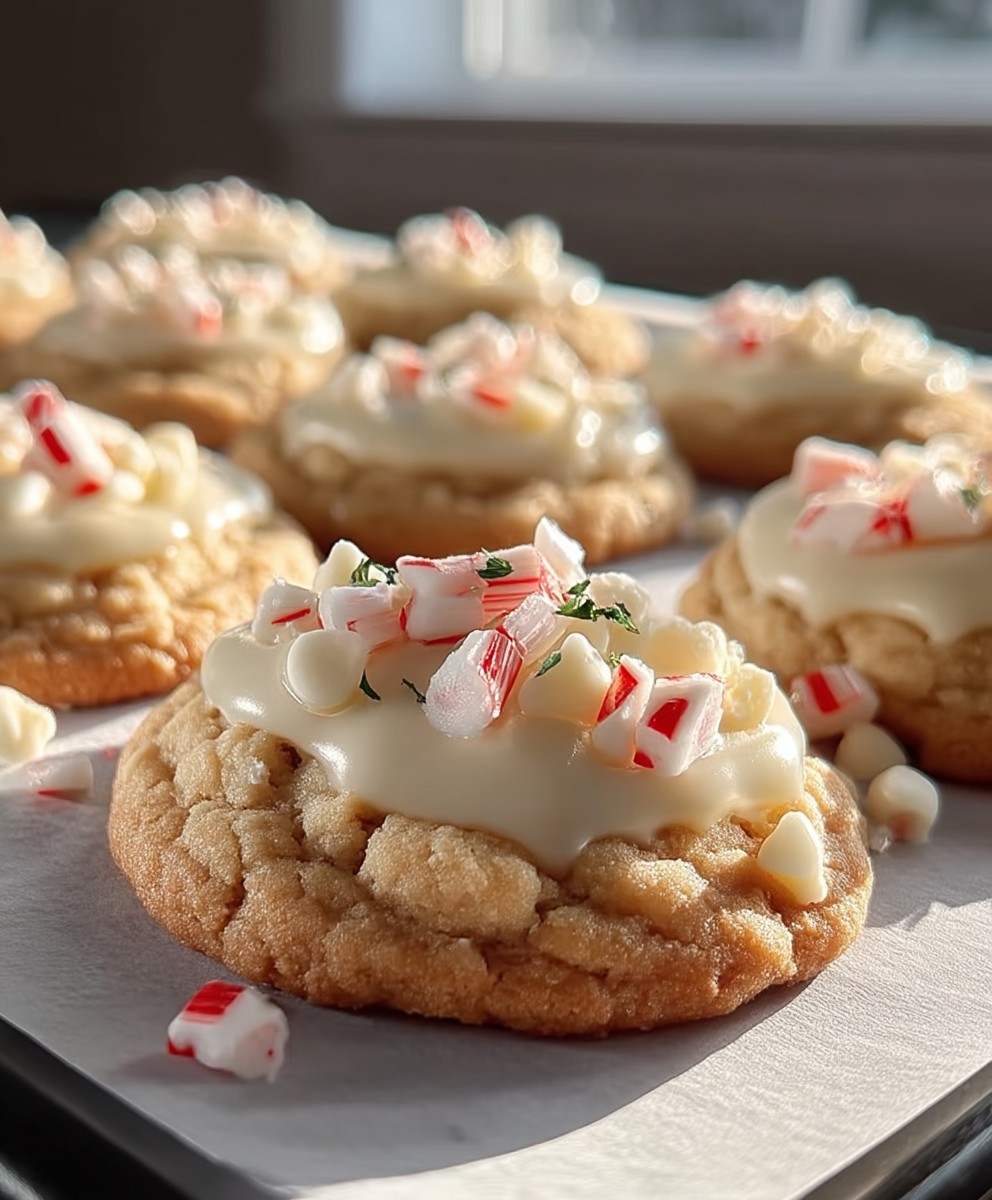 Weihnachtskekse weiße Schokolade Zuckerstange