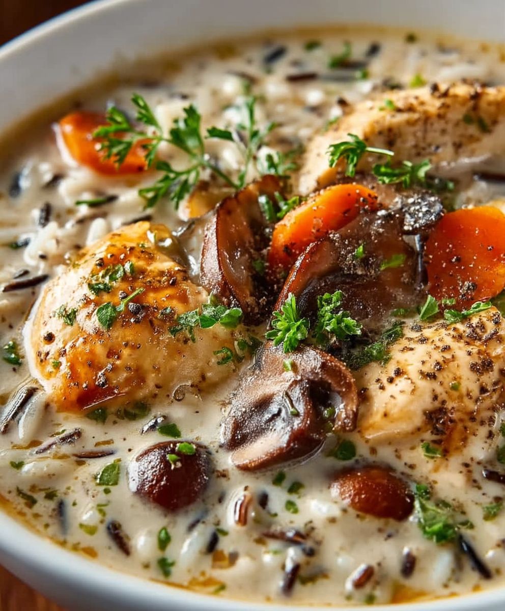 Rahm Pilz Huhn Suppe