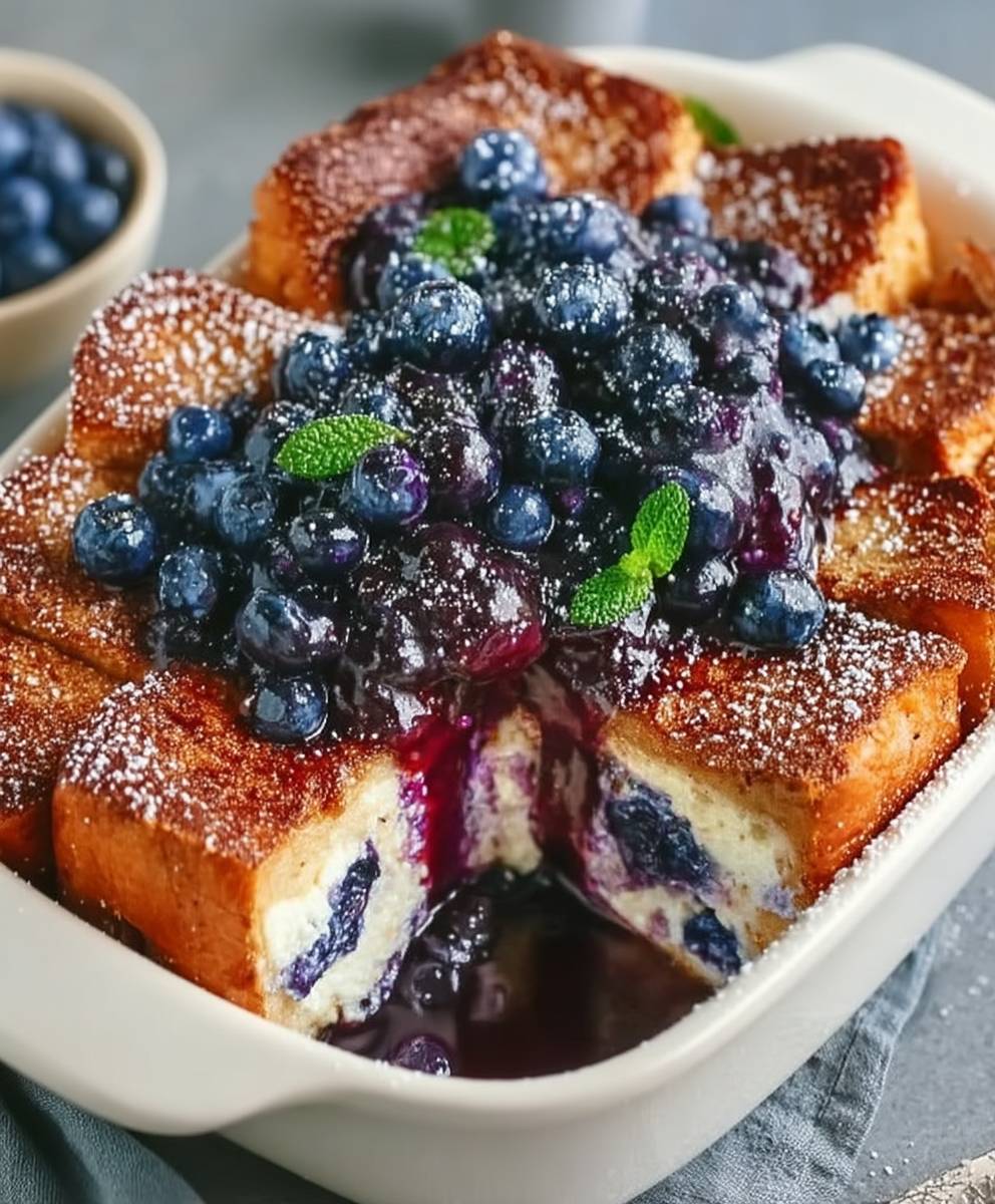 Blaubeer French Toast Auflauf