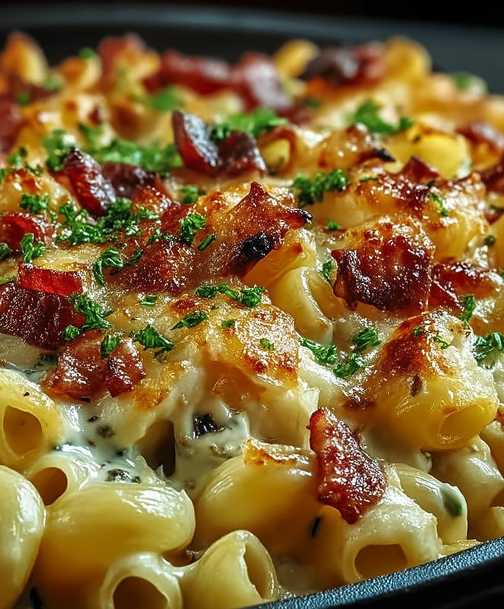 Nudelgratin Hähnchen Speck Ranch