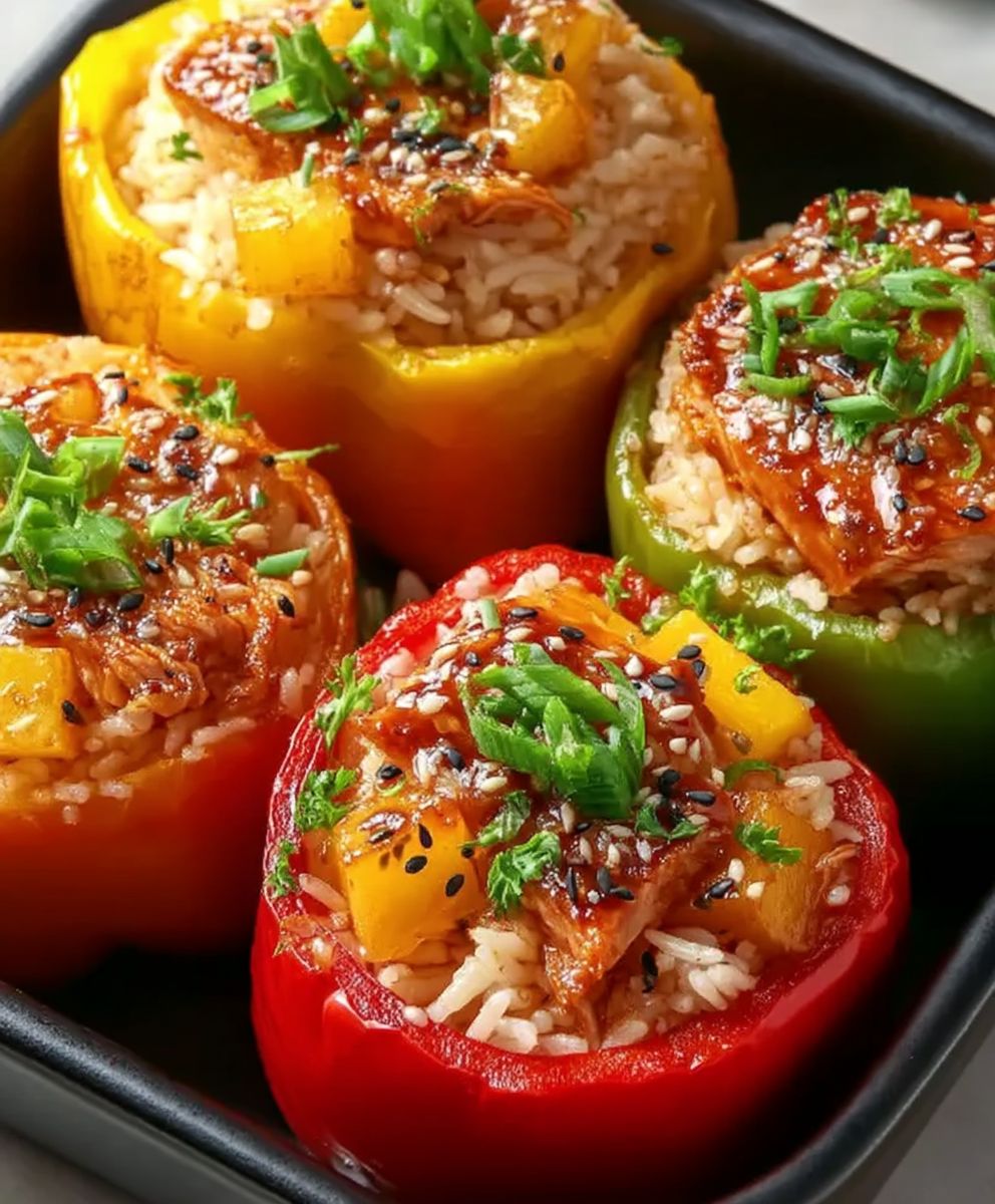 Gefüllte Paprika Teriyaki Hähnchen