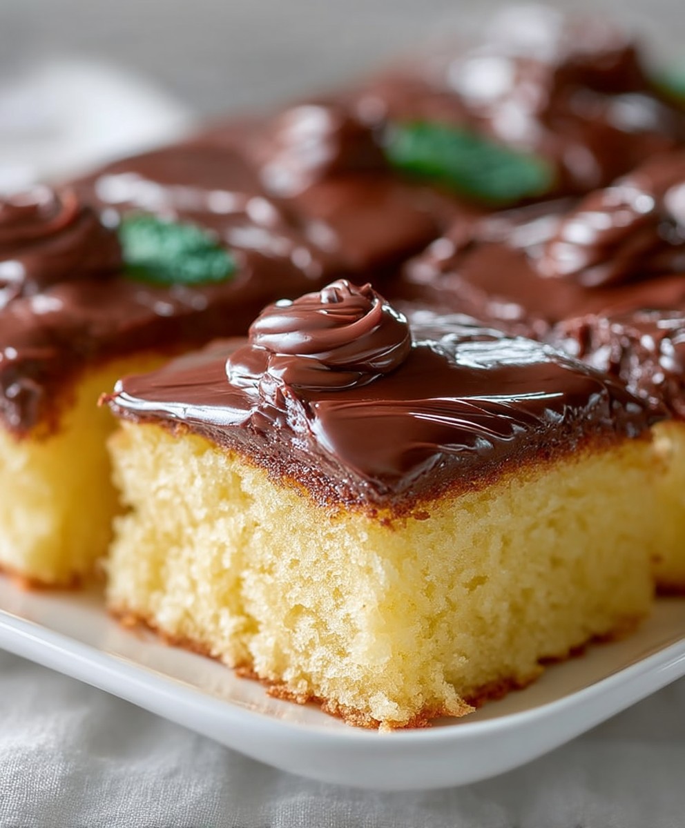 Gelber Blechkuchen Schokoladenglasur