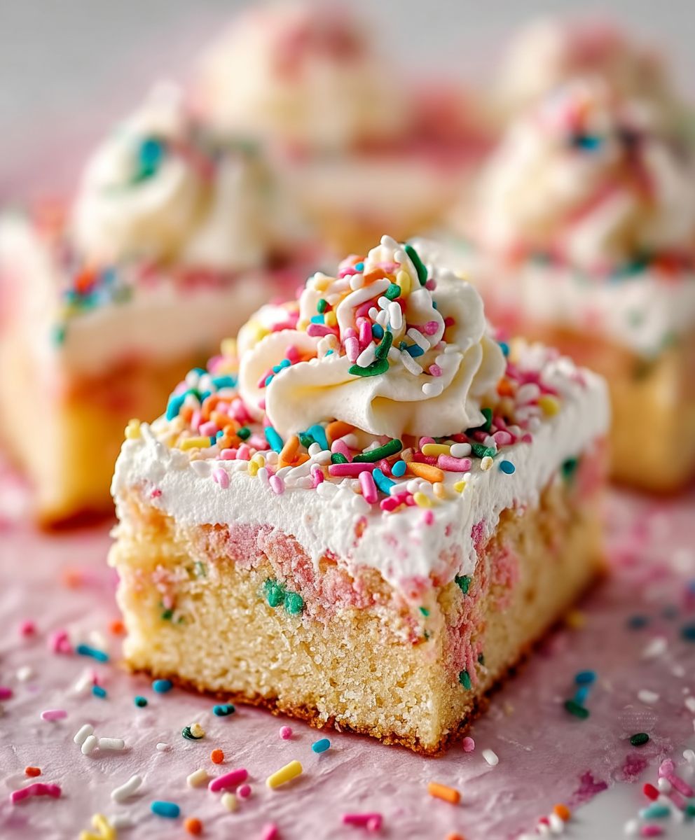 Funfetti Blechkuchen backen