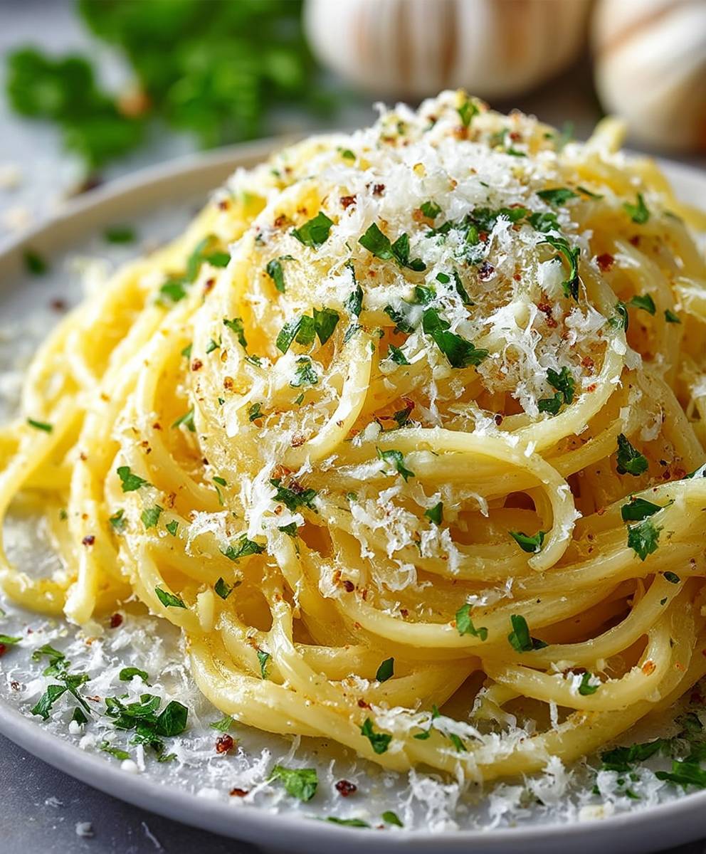 Knoblauch Parmesan Nudeln