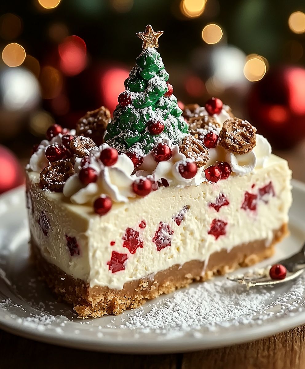 Weihnachtlicher Tannenbaum Käsekuchen