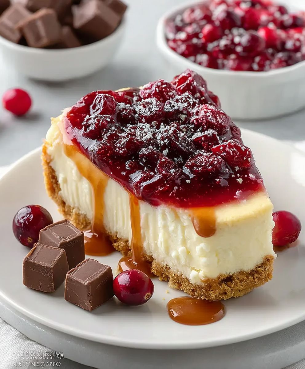 Weisse Schokolade Cranberry Käsekuchen