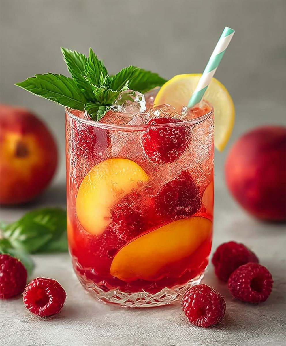 Himbeer Pfirsich Limonade selber machen