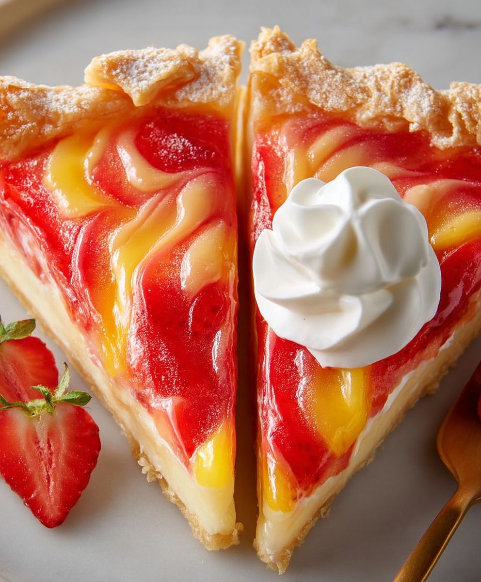 Erdbeer Zitronen Strudel Kuchen