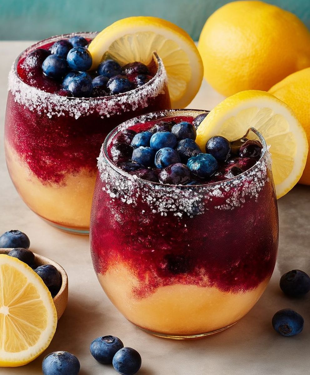 Blaubeer Zitronen Slushies selber machen