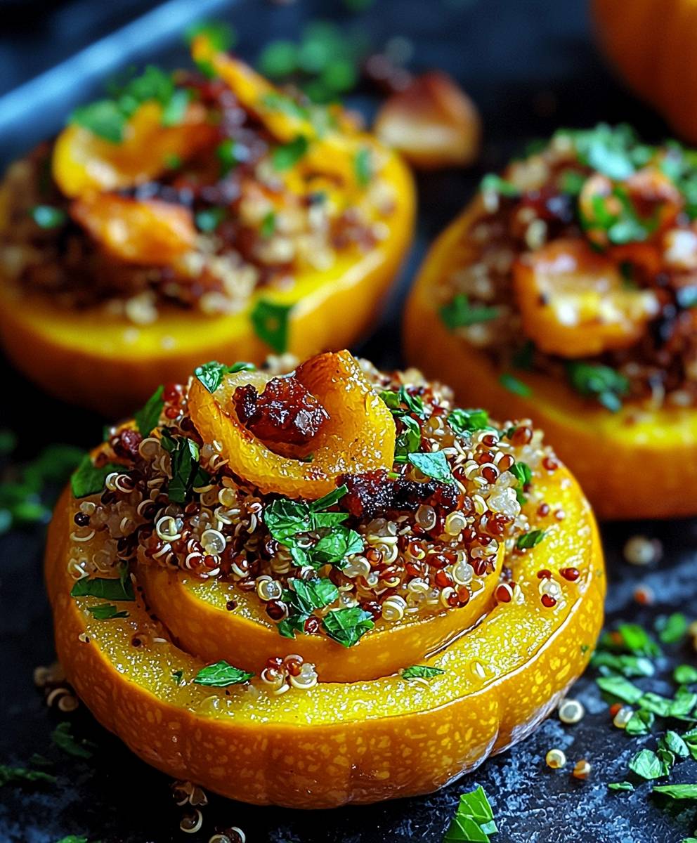Gefüllte Quinoa Kürbisringe