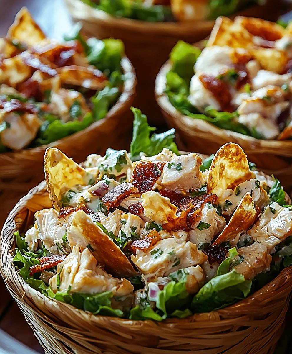 Hühnersalat im Körbchen