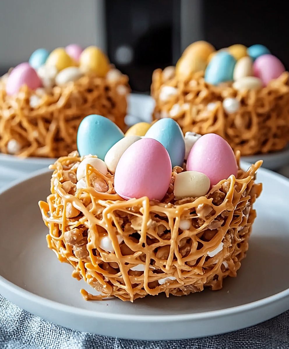 Ostereier Erdnussbutter Haystacks