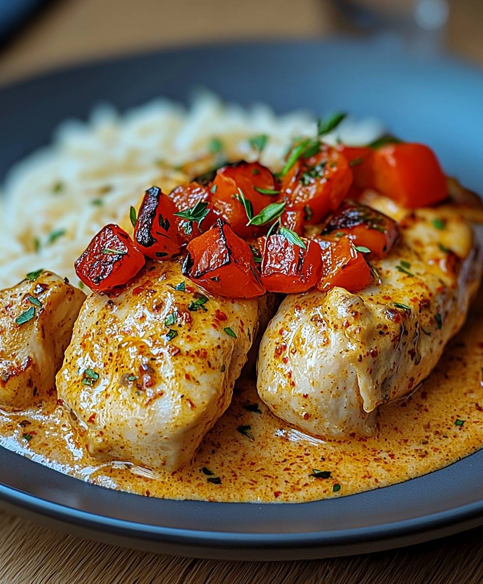 Paprika Hähnchen Sahne