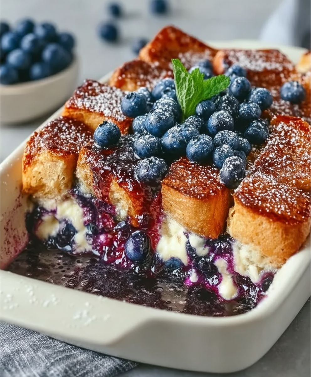 Blaubeer French Toast Auflauf
