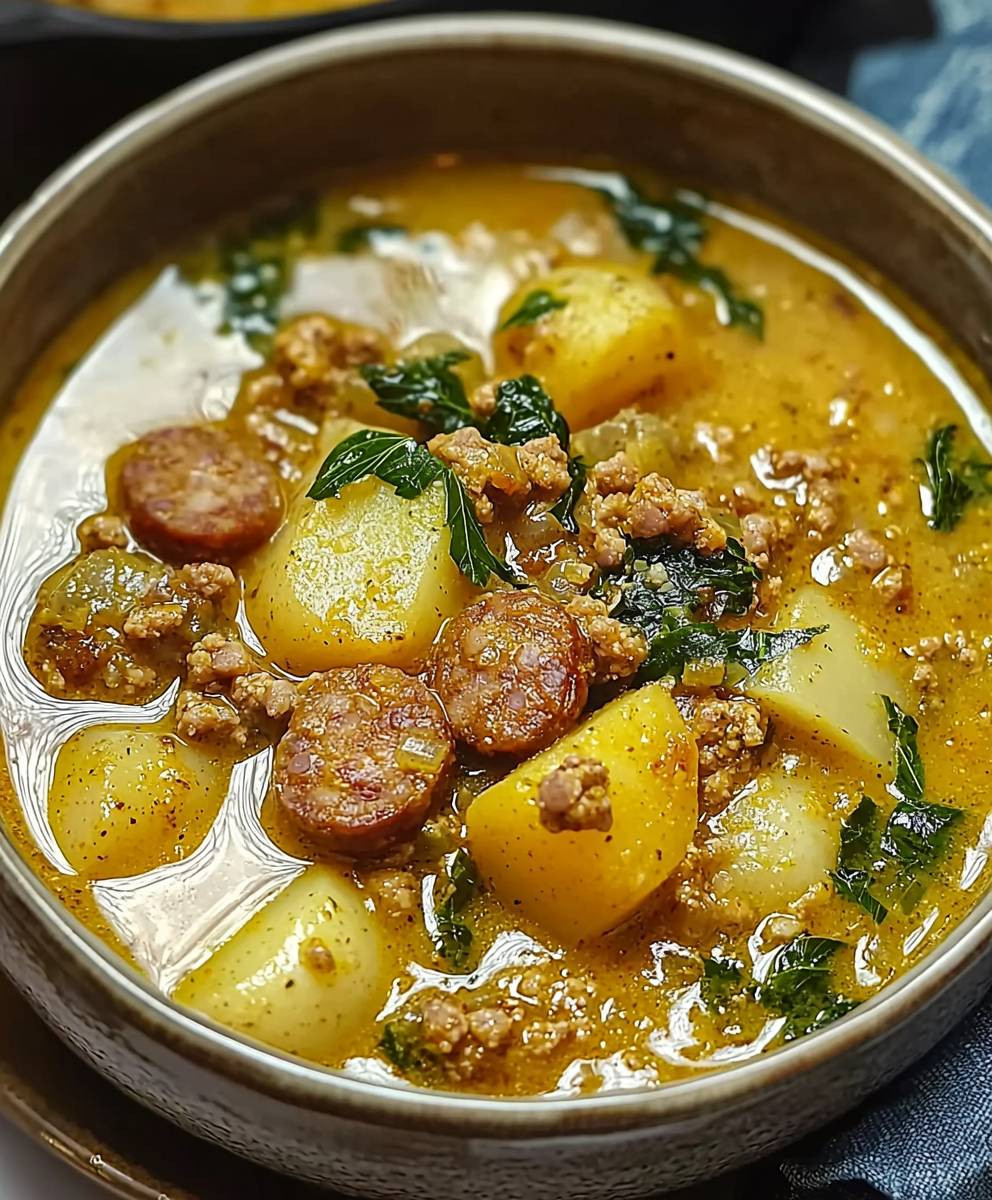 Curry Kartoffelsuppe mit Wurst