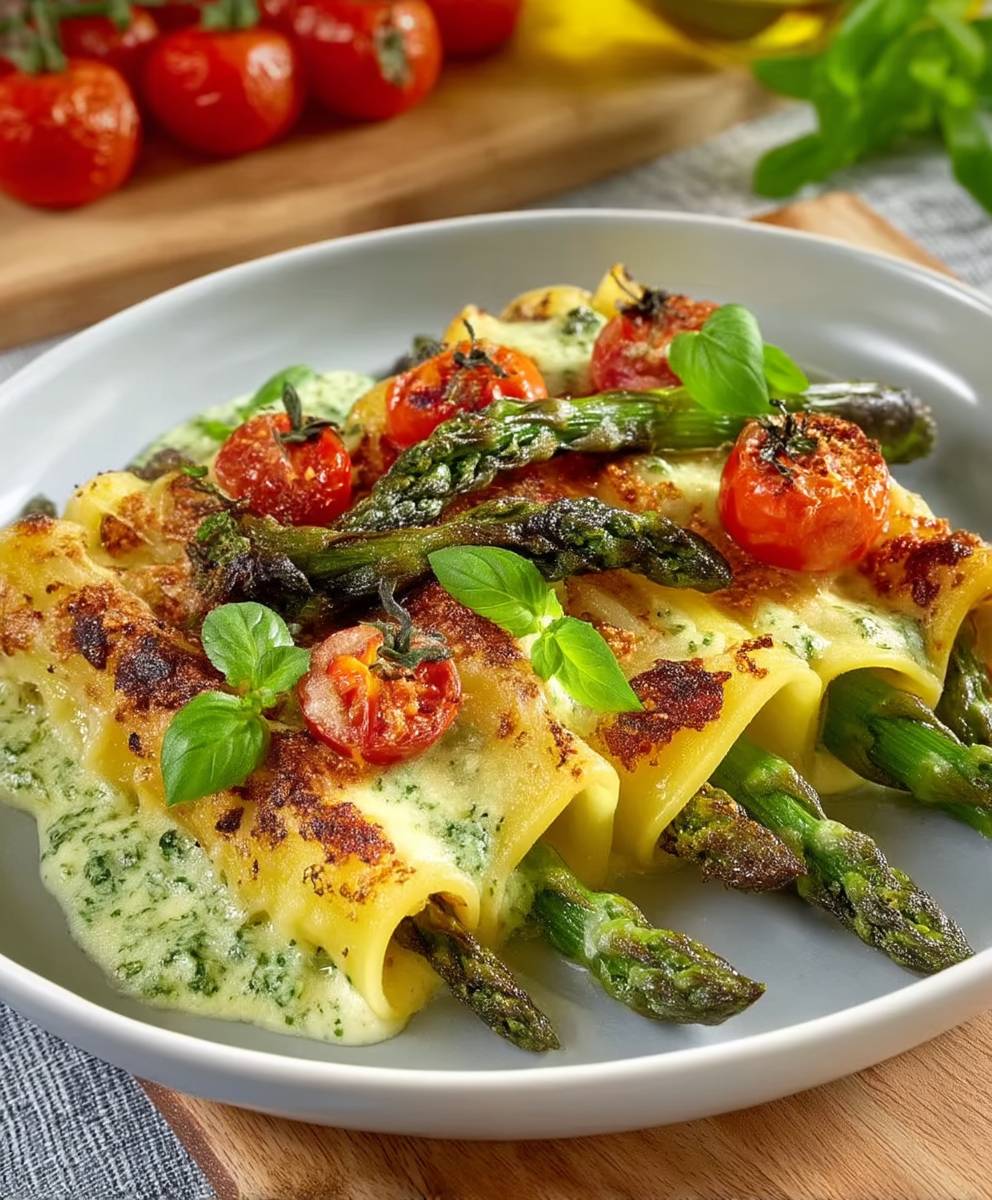 Spargel Cannelloni Kräutersauce