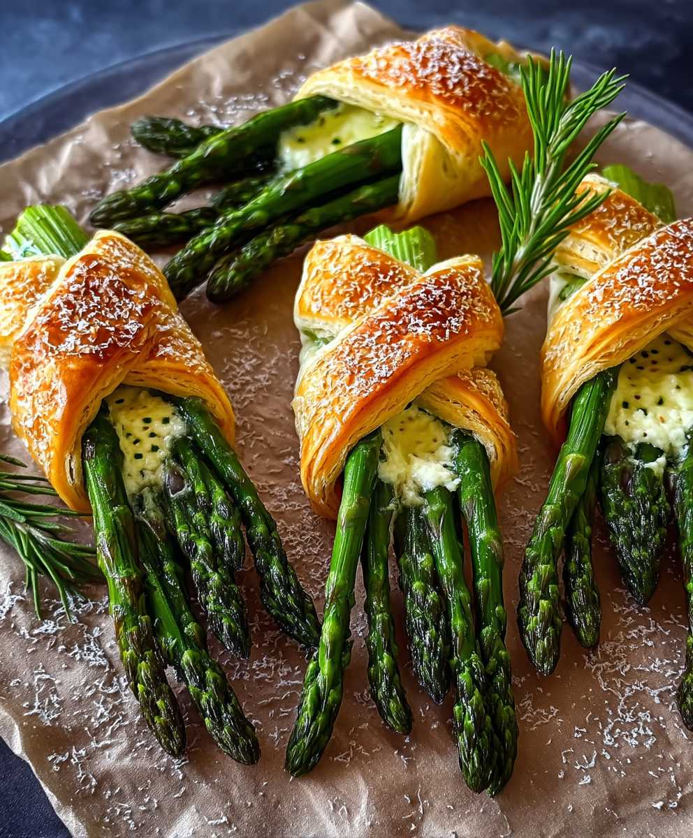 Grüner Spargel Ricotta Blätterteig