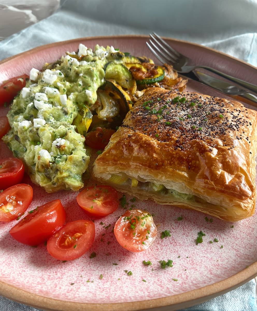 Blätterteigtaschen Gemüse Feta