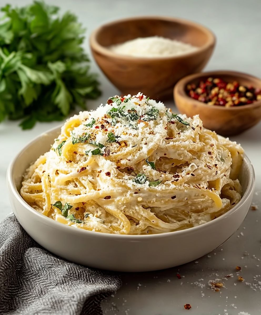 Cremige Knoblauch Pasta