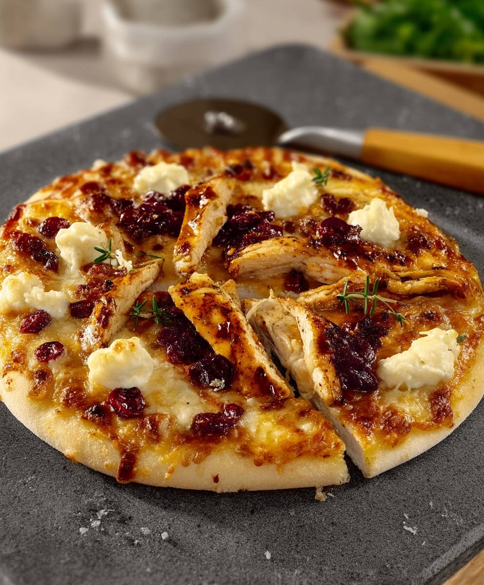 Hähnchen Pizza mit Camembert