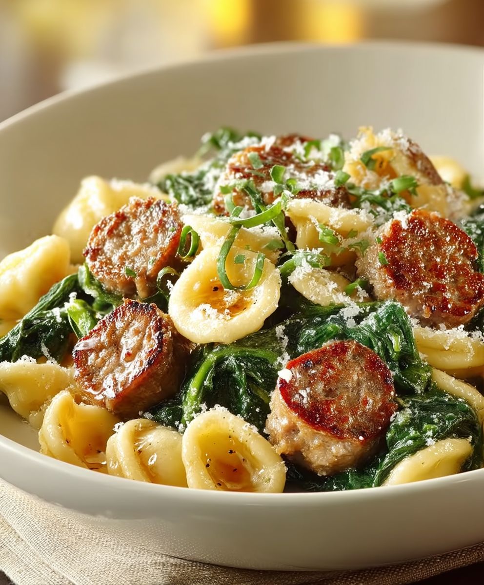 Orecchiette Wurst Spinat