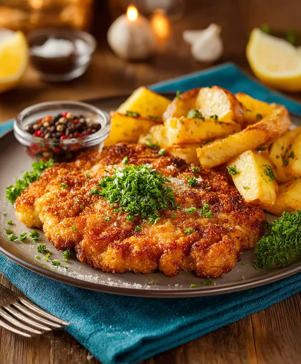 Wiener Schnitzel Kartoffelspalten