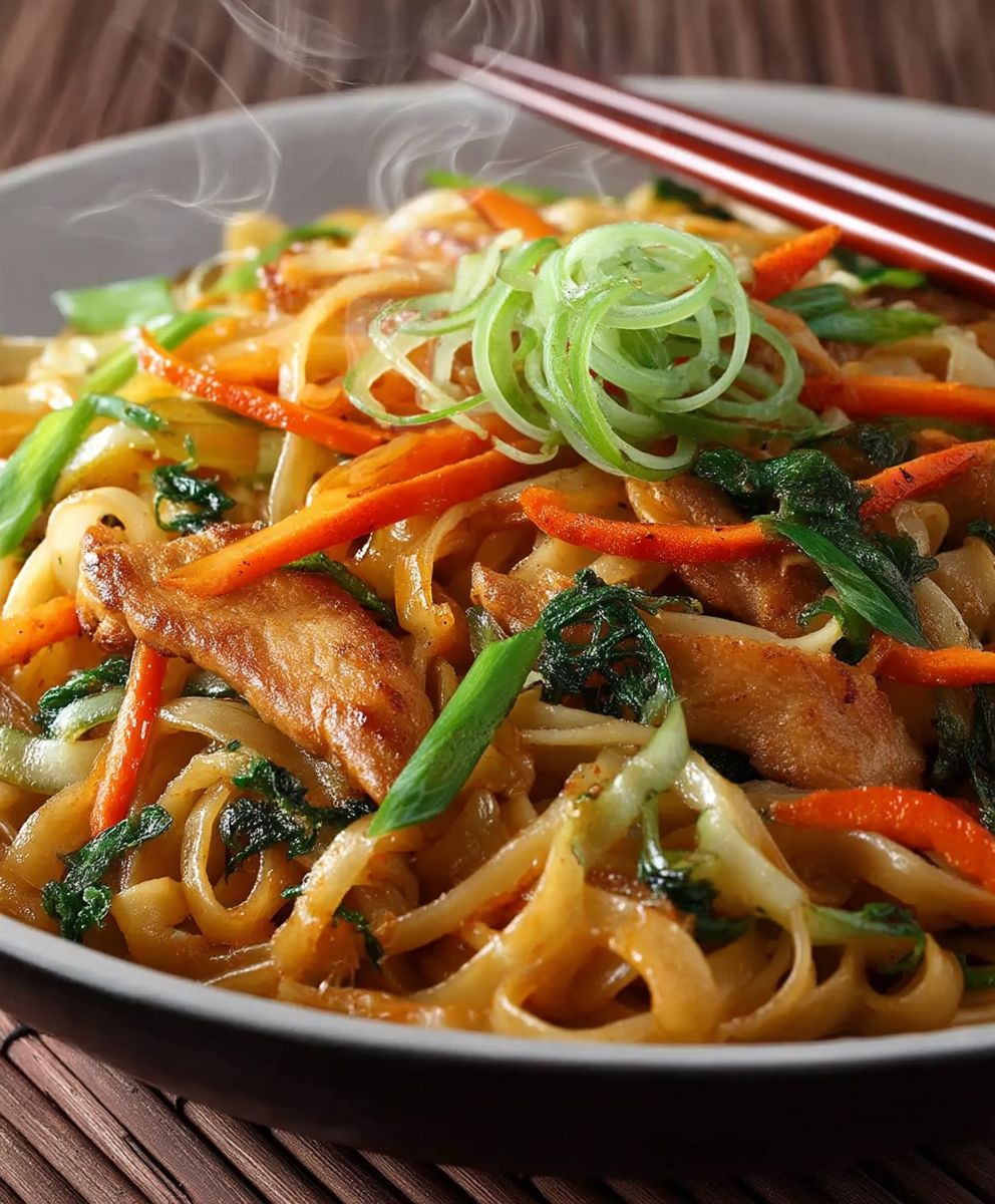Asiatische Nudel Pfanne
