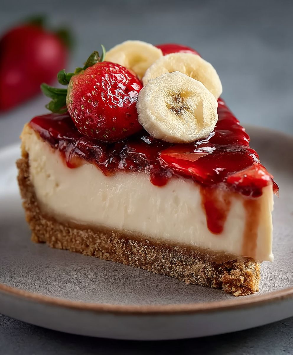 Bananen Erdbeer Käsekuchen