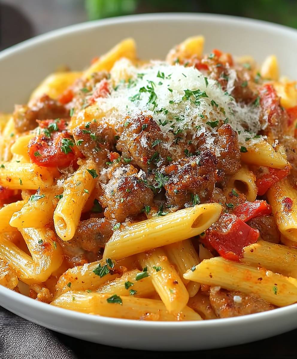 Würzige italienische Wurst Pasta
