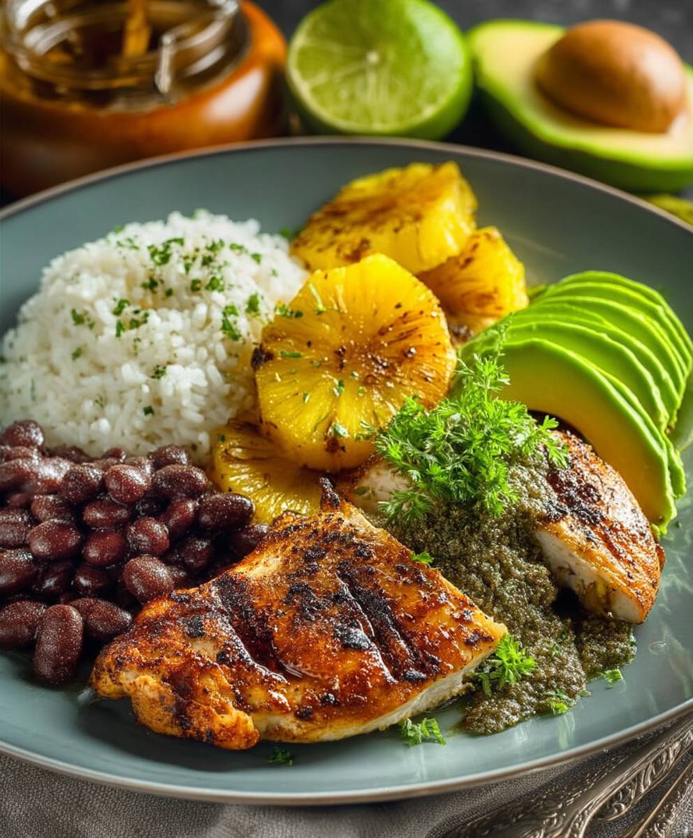 Hähnchen Avocado Ananas Reis