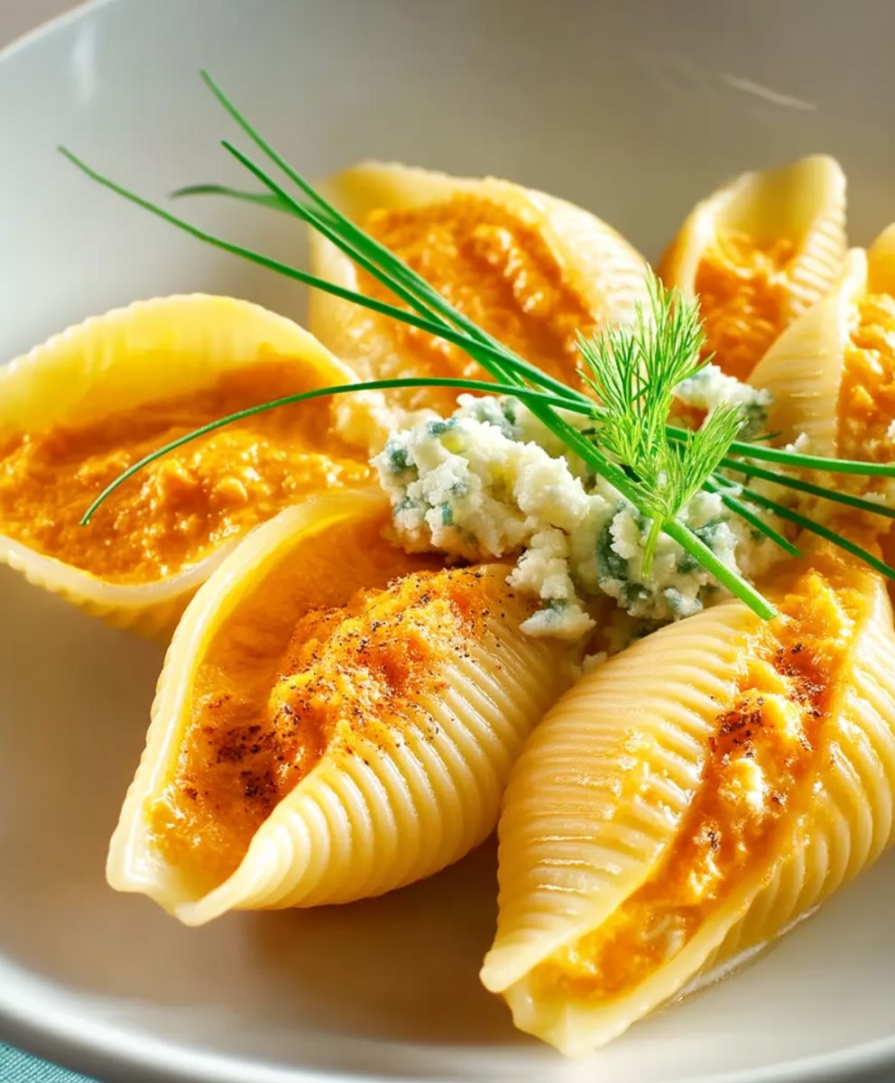 Kürbis Ricotta Füllung Conchiglie