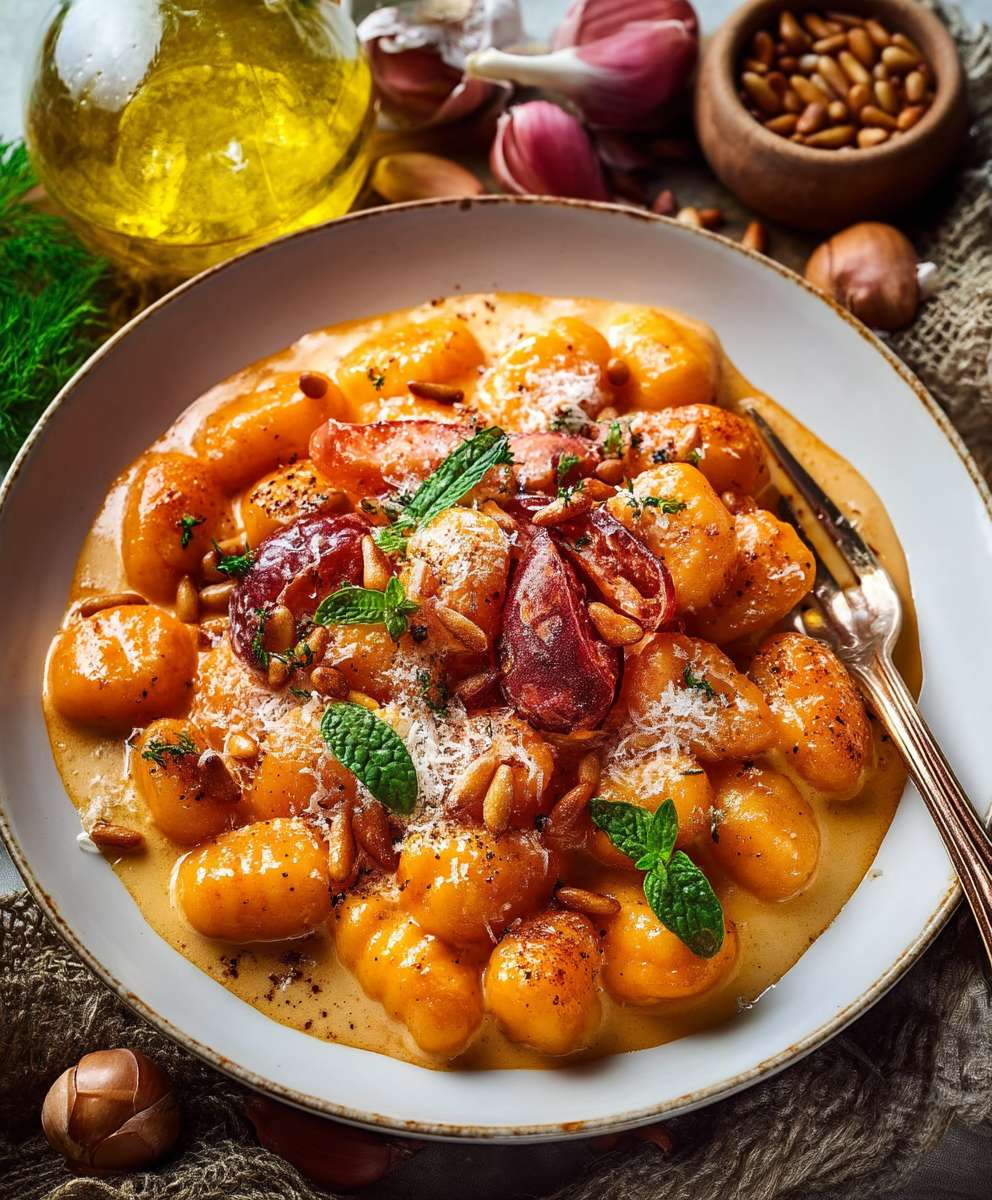 Cremige Tomaten Parmesan Gnocchi