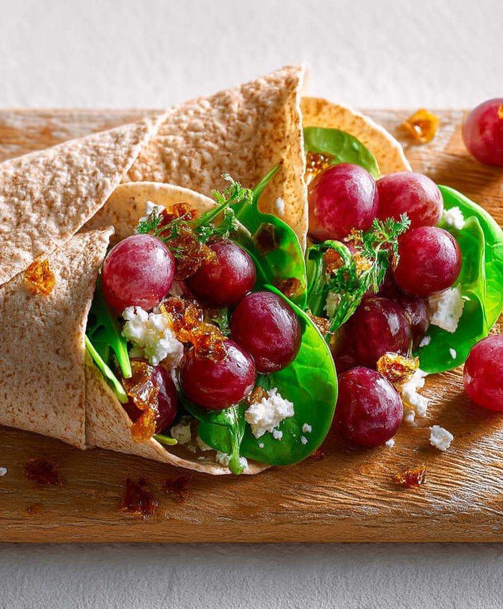 Ziegenkäse Wraps Weintrauben