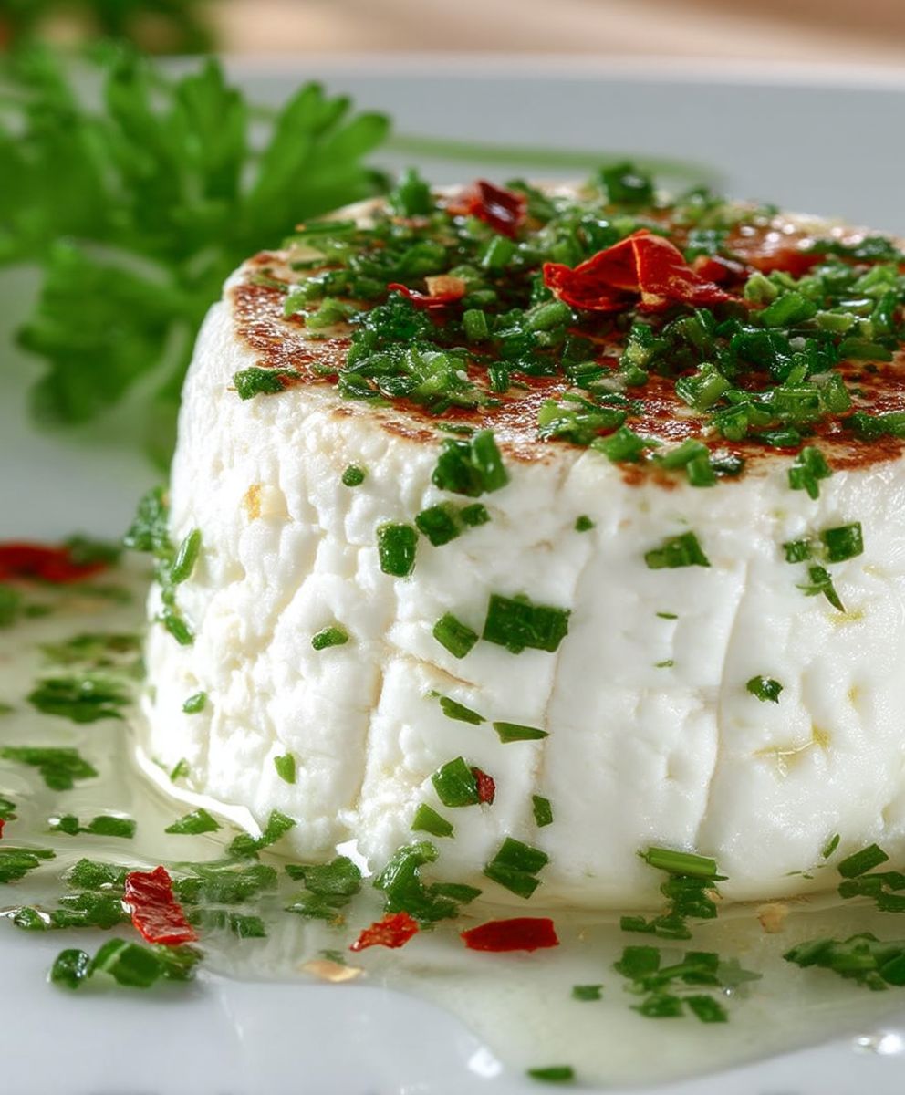 Ziegenfrischkäse mit Petersilie