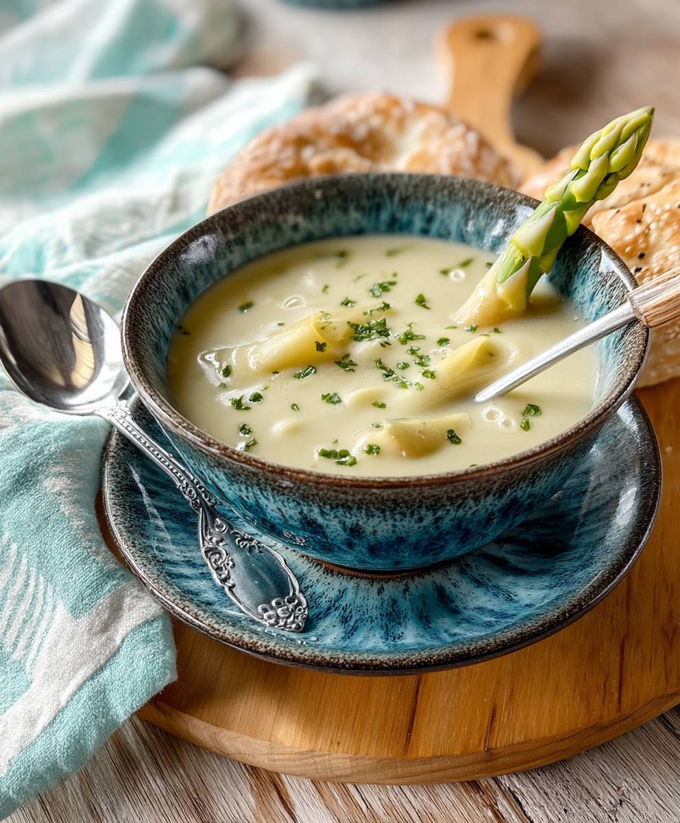 Spargelcremesuppe aus Spargelschalen