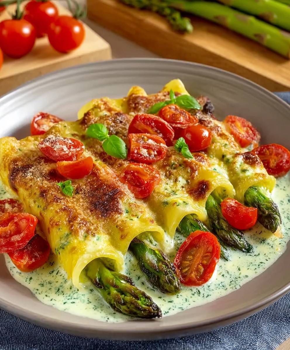 Spargel Cannelloni Kräutersauce