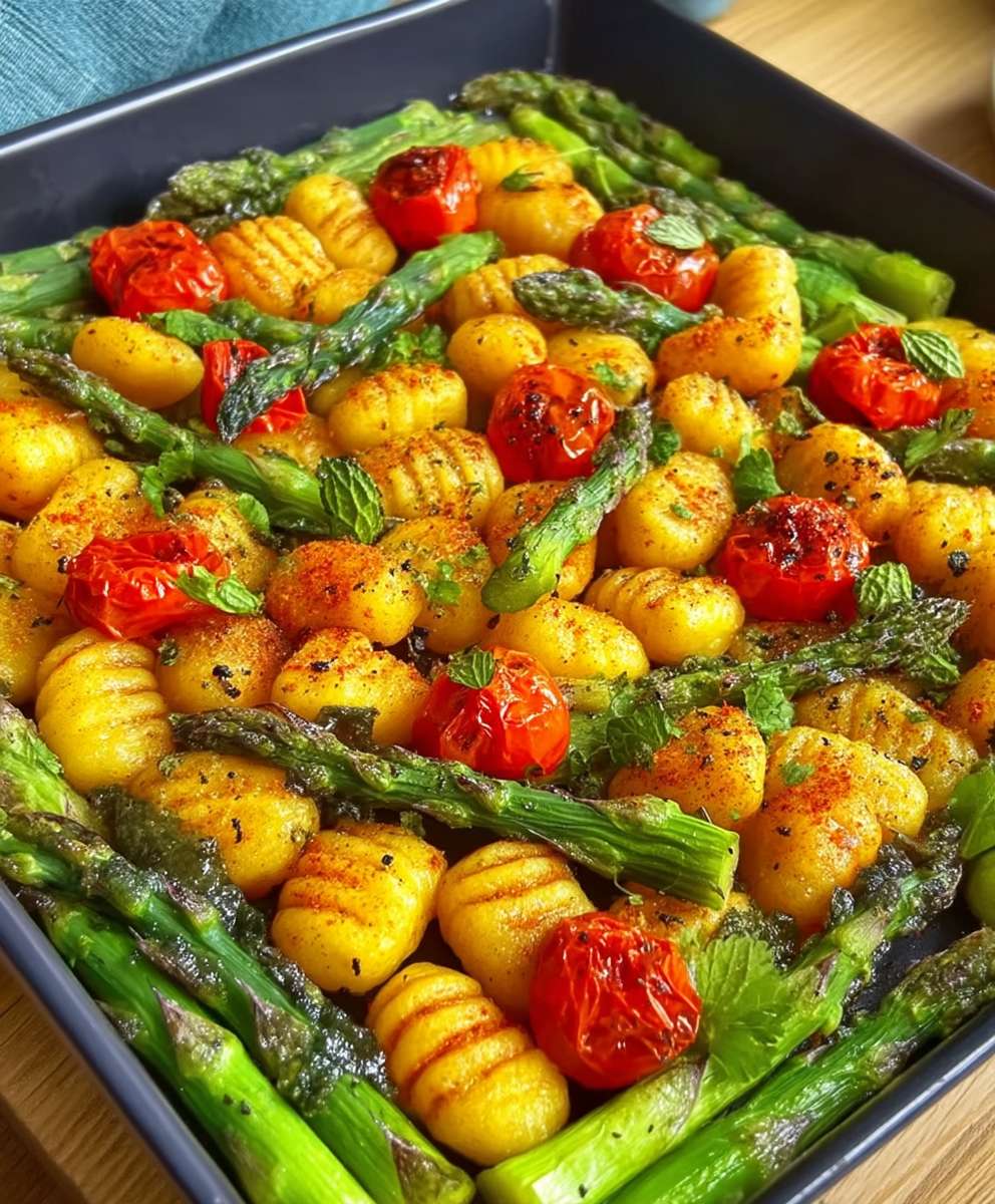 Gnocchi Spargel vom Blech