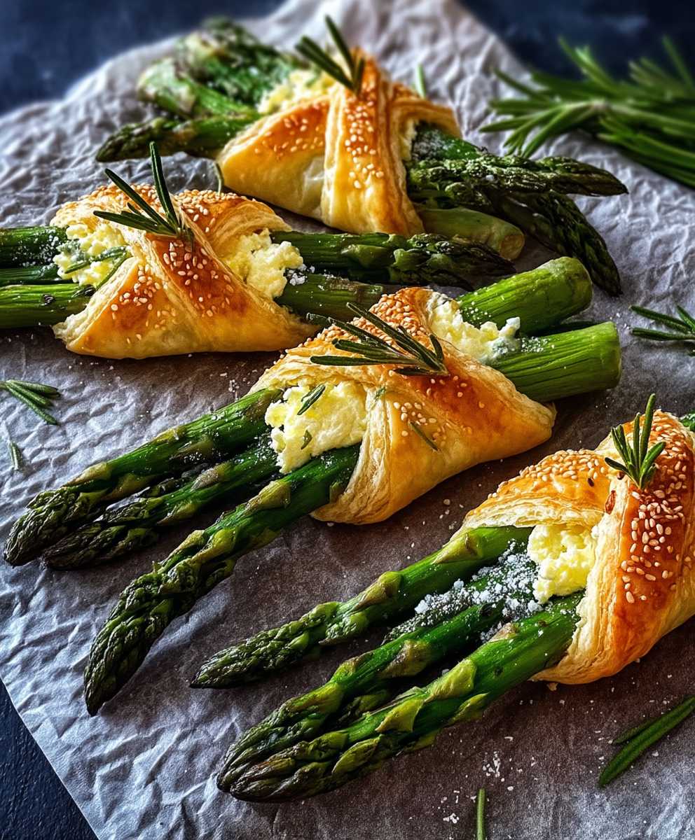 Grüner Spargel Ricotta Blätterteig
