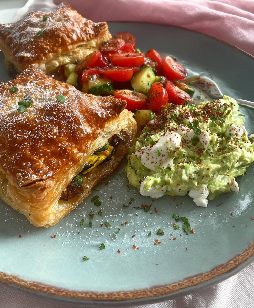 Blätterteigtaschen Gemüse Feta