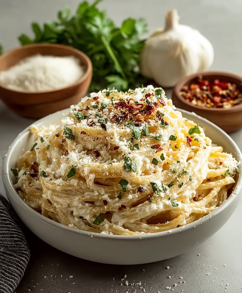 Cremige Knoblauch Pasta