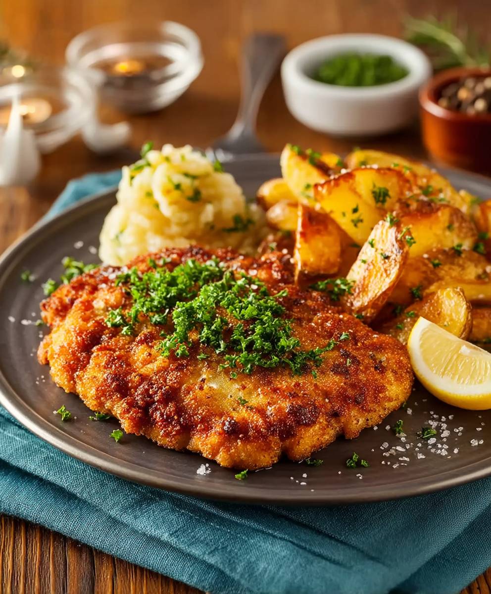 Wiener Schnitzel Kartoffelspalten