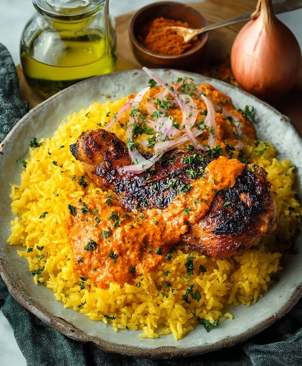 Salsa Hähnchen Kurkuma Limetten Reis