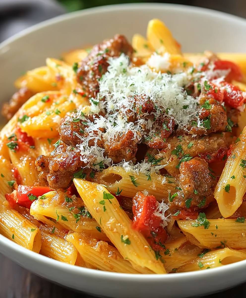 Würzige italienische Wurst Pasta
