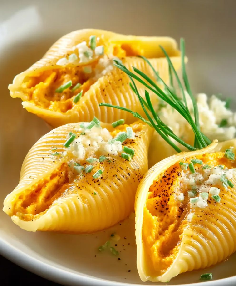 Kürbis Ricotta Füllung Conchiglie