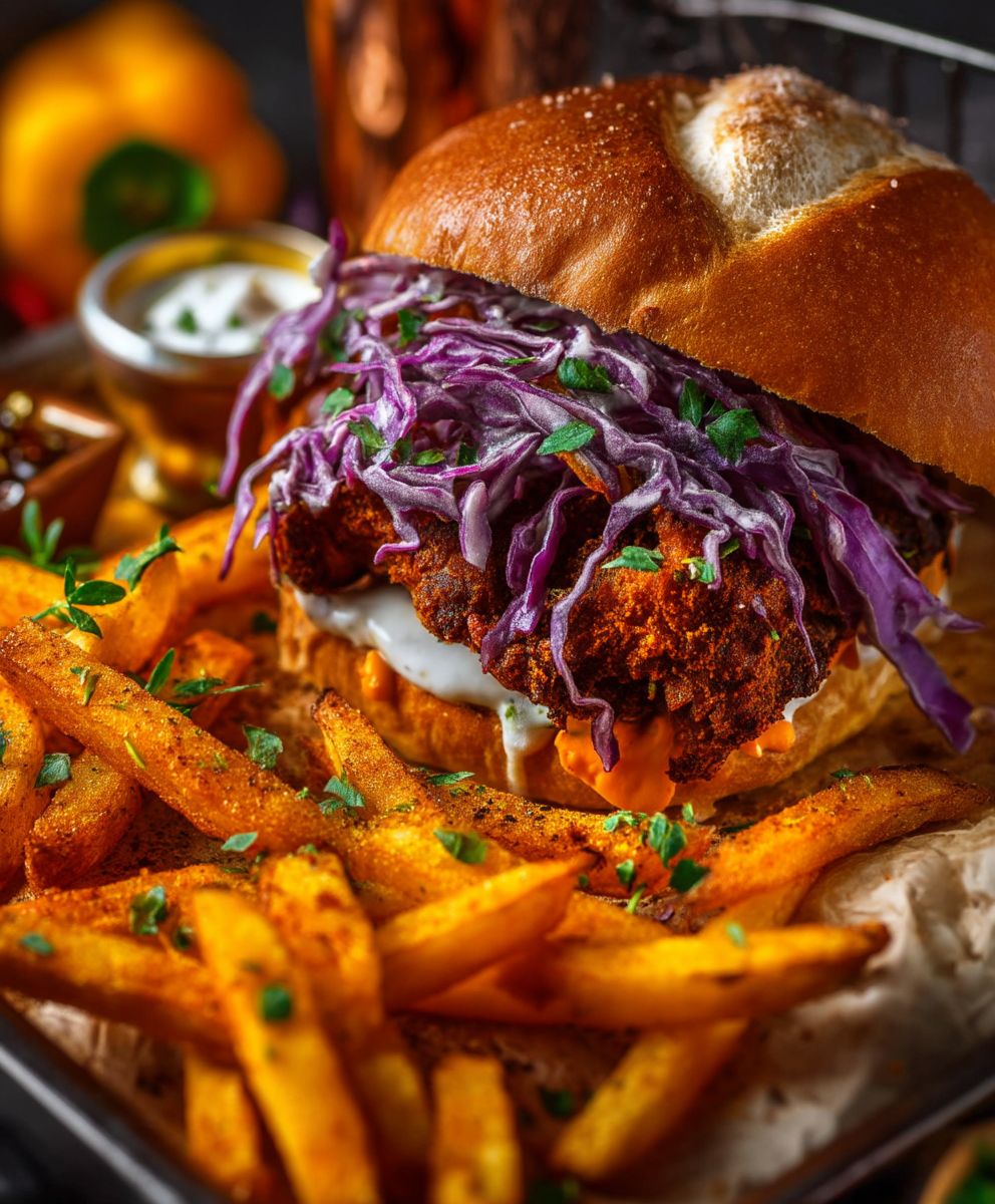 Buttermilch Hähnchen Burger Coleslaw